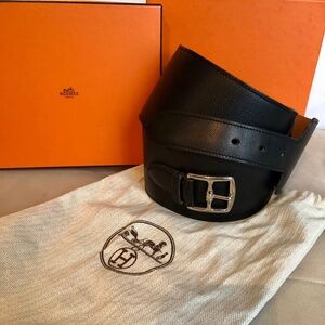 Hermes 'Etriviere Waist'  Black Belt  New w/o tags
